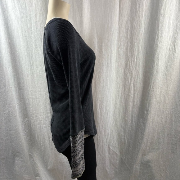 Free People Ski Lodge Waffle Knit Henley Thermal long sleeve shirt M - Picture 4 of 9